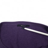 Gant Mens Jumper Sweater Cotton Purple V-Neck Pullover Knit Size XL, detail view 2, image 4 of 7