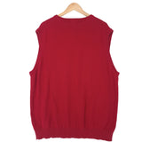 Gant Mens Sweater Vest Cotton Red V-Neck Sleeveless Knit Size 2XL, detail view 1, image 3 of 6