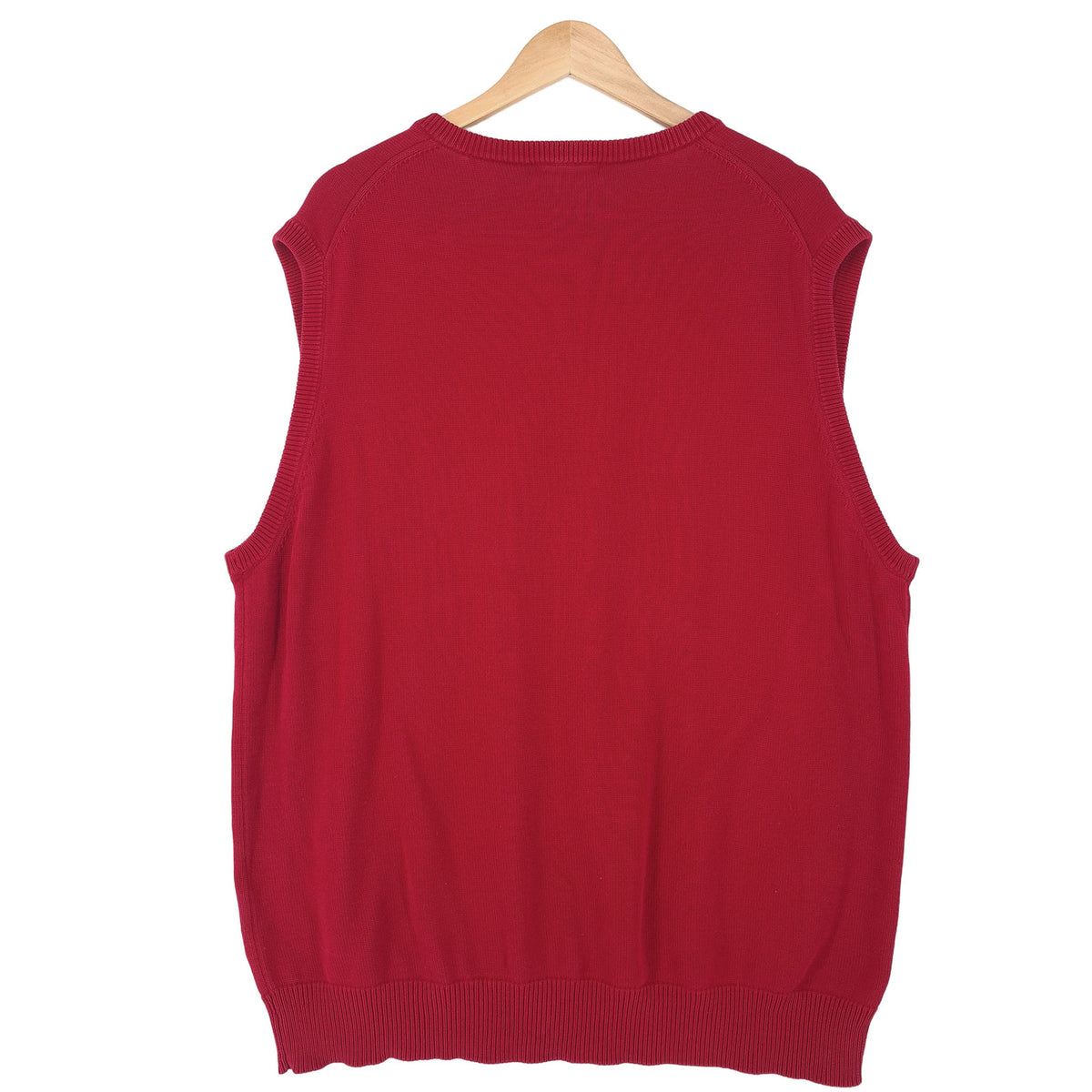 Gant Mens Sweater Vest Cotton Red V-Neck Sleeveless Knit Size 2XL, detail view 1, image 3 of 6