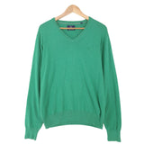 Gant Mens Jumper Sweater Cotton Green V-Neck Pullover Knit Size M, front view, image 1 of 7