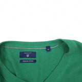 Gant Mens Jumper Sweater Cotton Green V-Neck Pullover Knit Size M, detail view 2, image 4 of 7