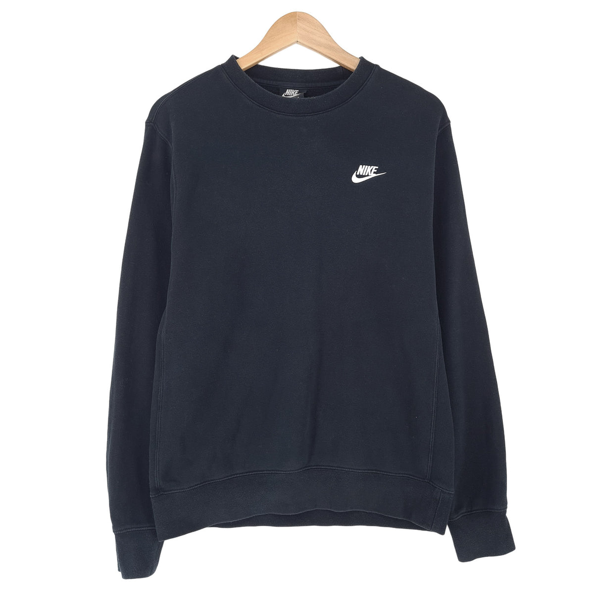 Nike Vintage Sweatshirt Cotton Black Crew Neck Pullover Men Size S, front view, image 1 of 7