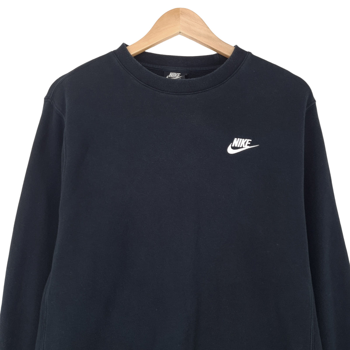 Nike Vintage Sweatshirt Cotton Black Crew Neck Pullover Men Size S, back view, image 2 of 7