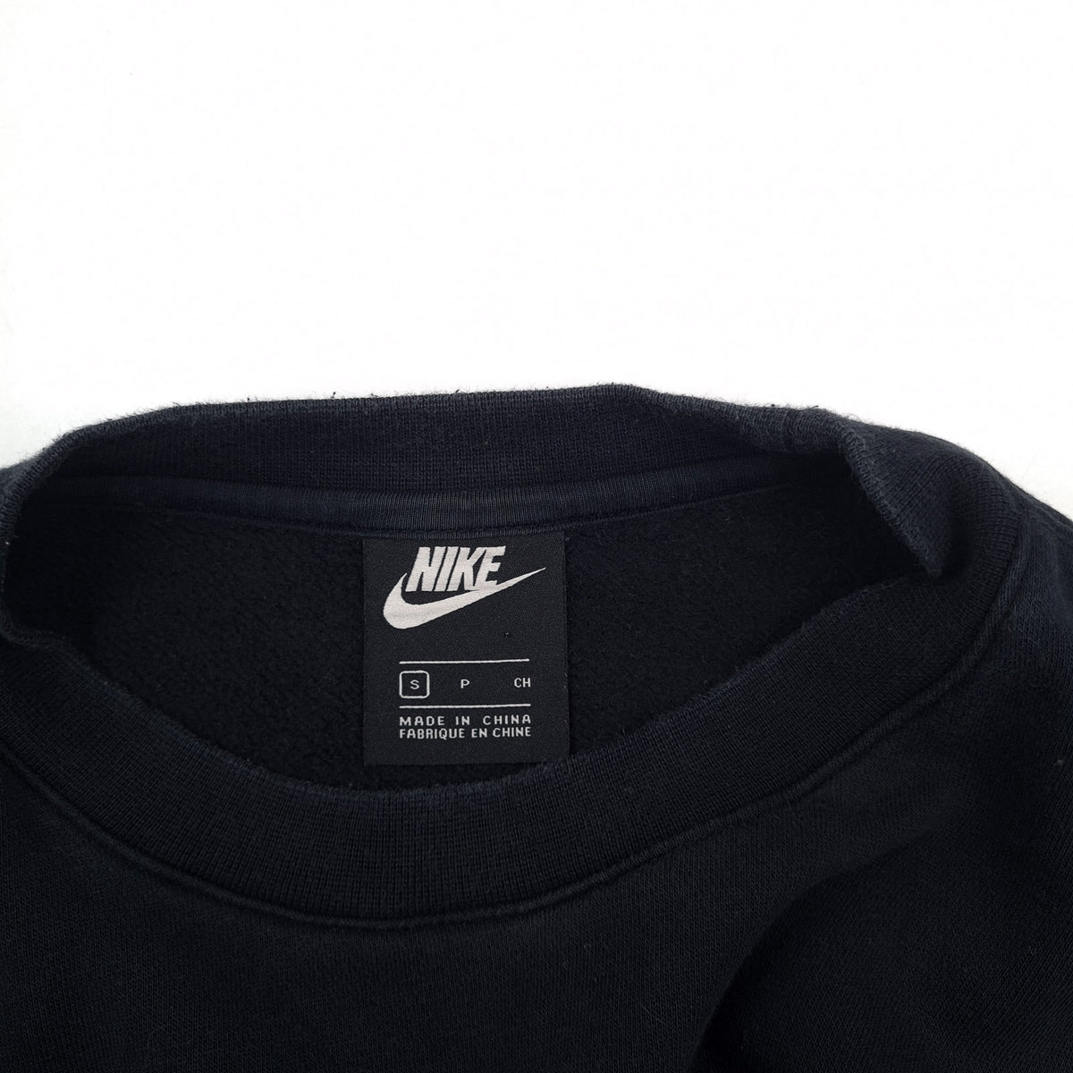 Nike Vintage Sweatshirt Cotton Black Crew Neck Pullover Men Size S, detail view 2, image 4 of 7