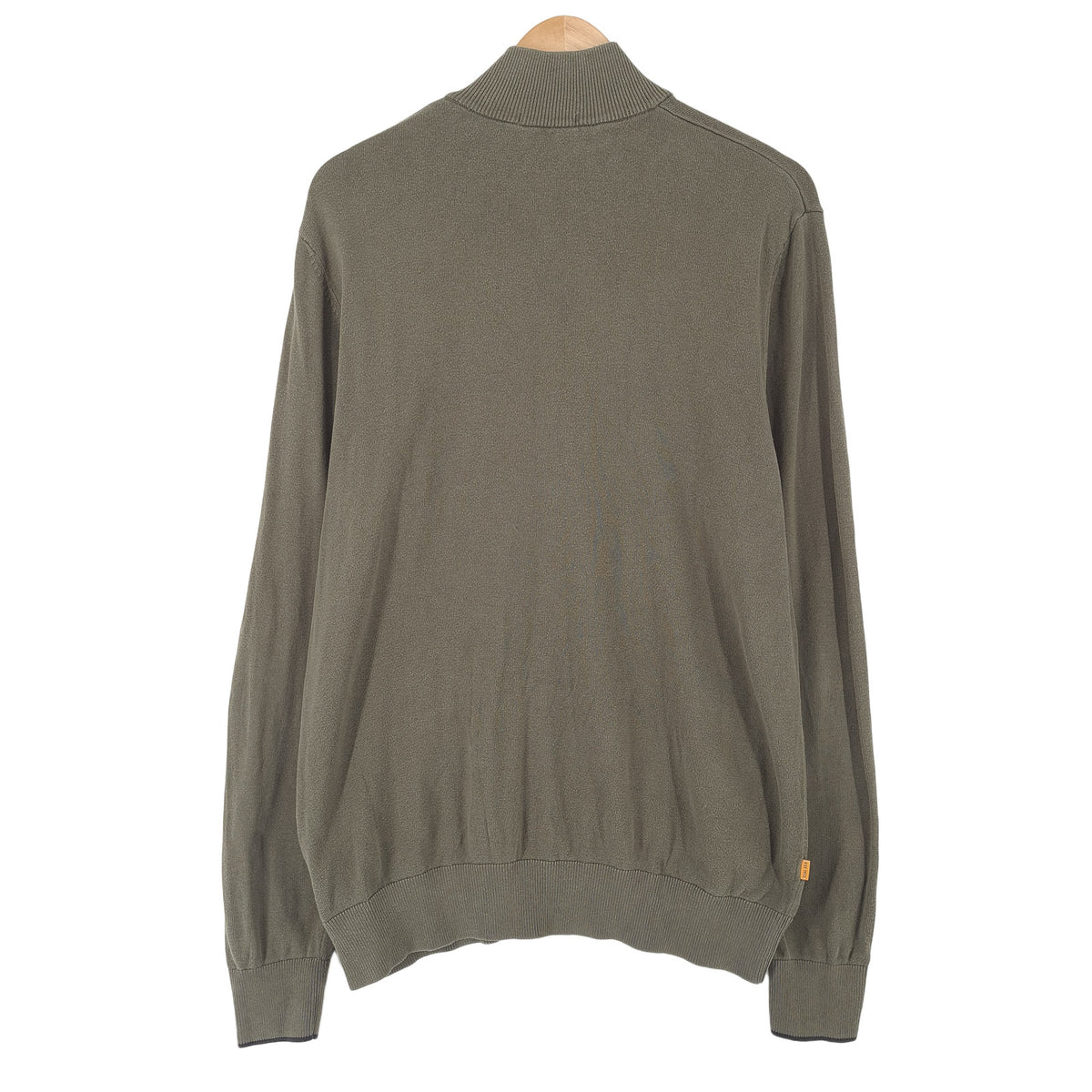 Timberland Vintage Mens Quarter Zip Sweater Cotton Green High Neck Jumper Size, detail view 1, image 3 of 7