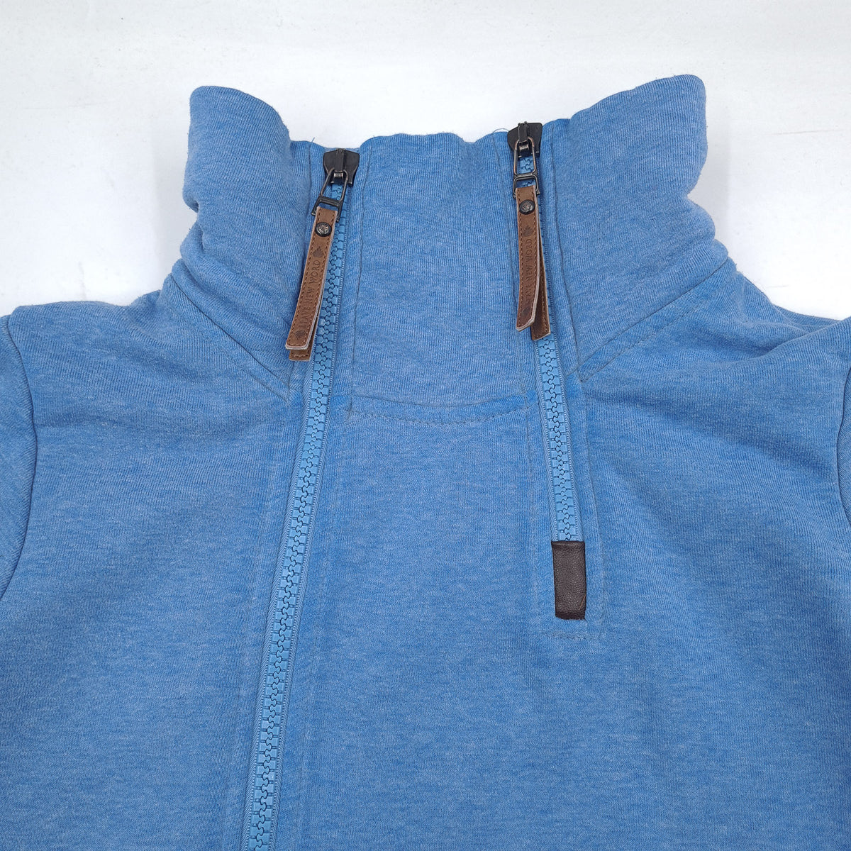 Naketano Womens Full Zip Sweatshirt Cotton Blue High Neck Size M, detail view 4, image 6 of 7