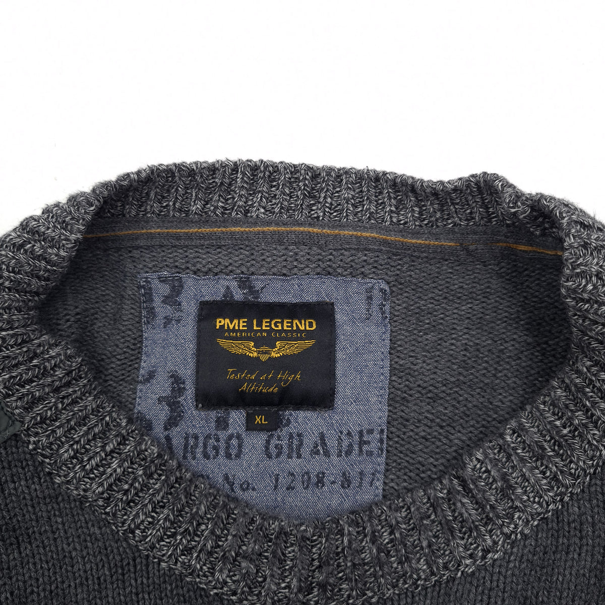 Pme Legend Mens Jumper Sweater Cotton Grey Crew Neck Pullover Knit Size XL, detail view 2, image 4 of 8