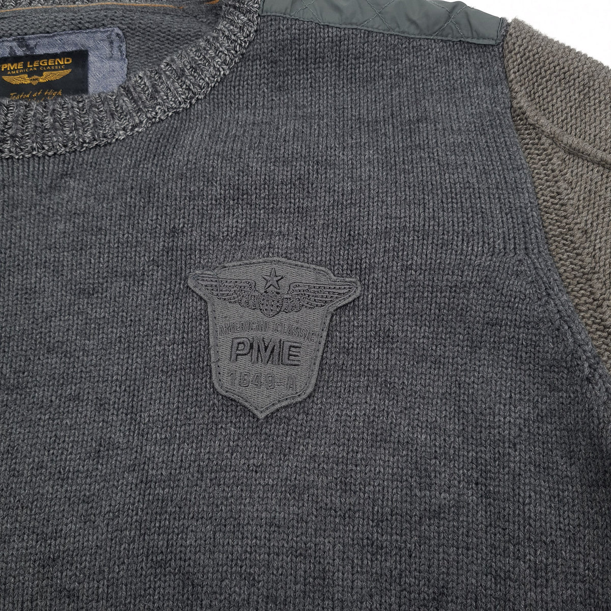 Pme Legend Mens Jumper Sweater Cotton Grey Crew Neck Pullover Knit Size XL, detail view 3, image 5 of 8