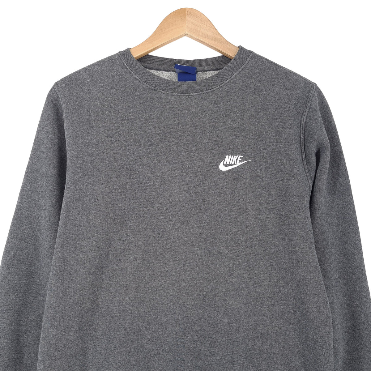 Nike Vintage Mens Sweatshirt Cotton Grey Crew Neck Pullover Size S, back view, image 2 of 7