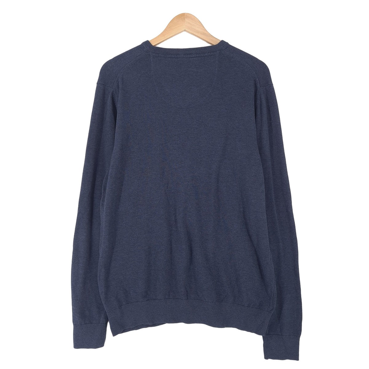 Christian Berg Mens Jumper Sweater Cotton Blue V-Neck Pullover Knit Size XL, detail view 1, image 3 of 8
