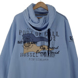 Camp David Vintage Mens Sweatshirt Cotton Blue Roll Neck Pullover Size XL, back view, image 2 of 9