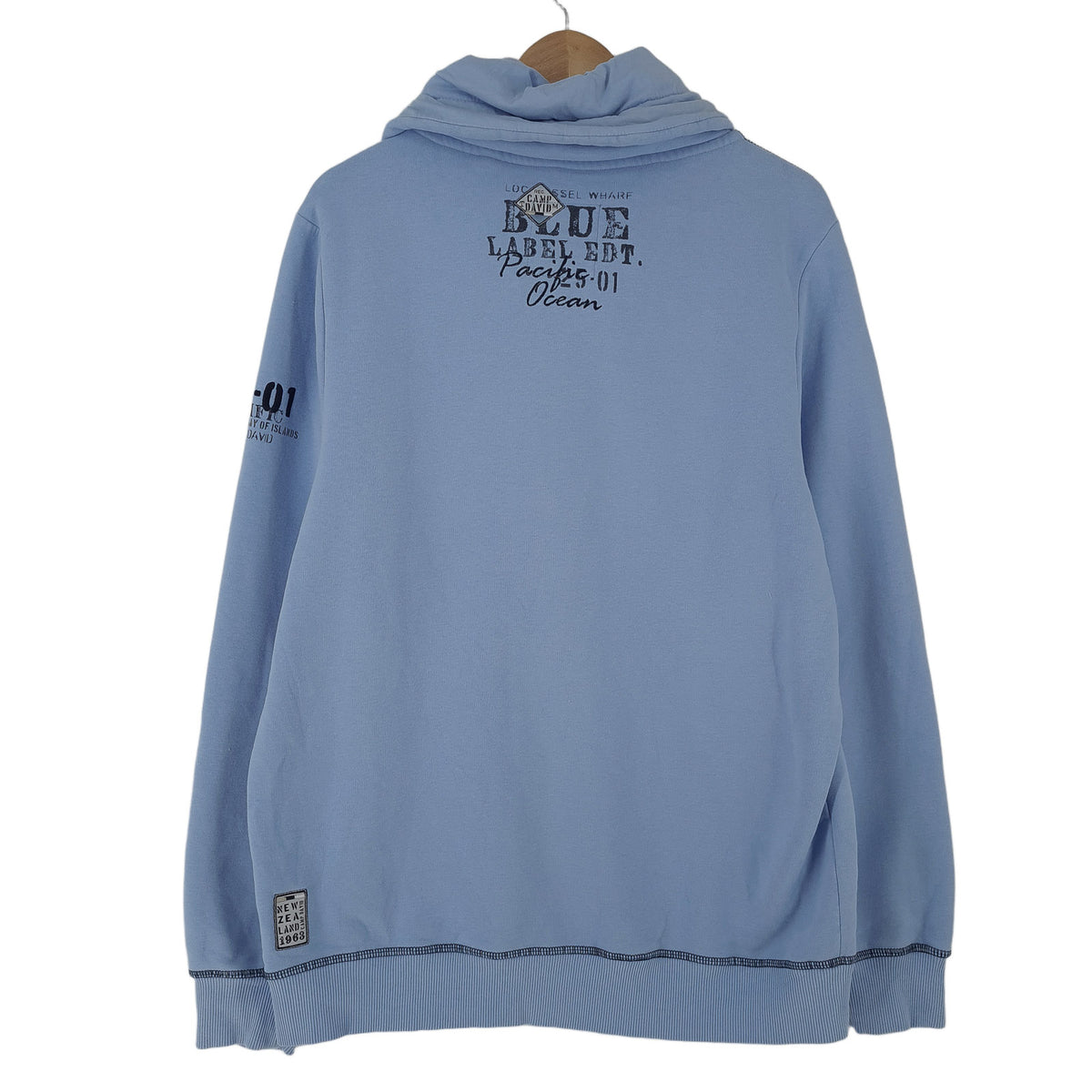Camp David Vintage Mens Sweatshirt Cotton Blue Roll Neck Pullover Size XL, detail view 1, image 3 of 9