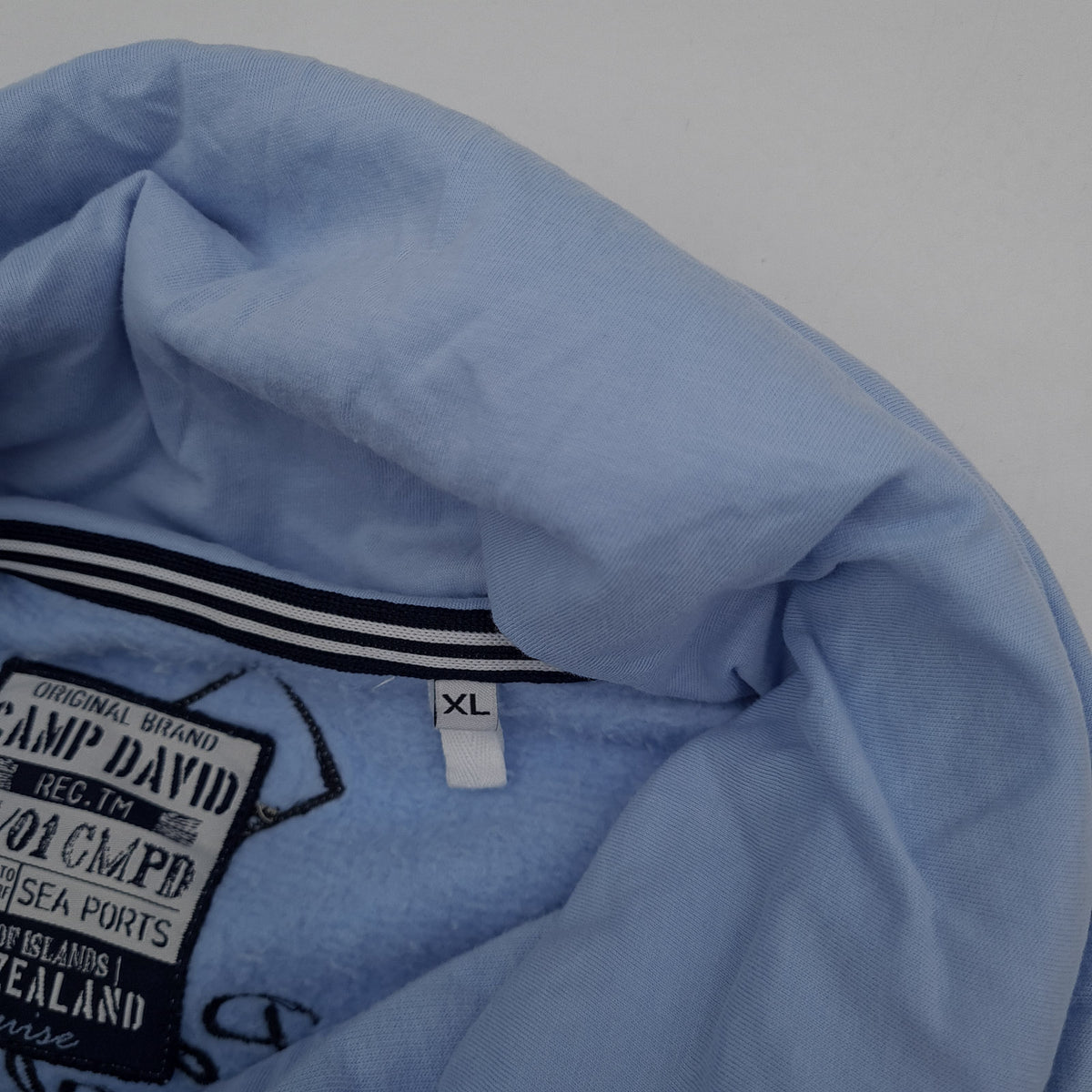 Camp David Vintage Mens Sweatshirt Cotton Blue Roll Neck Pullover Size XL, detail view 3, image 5 of 9