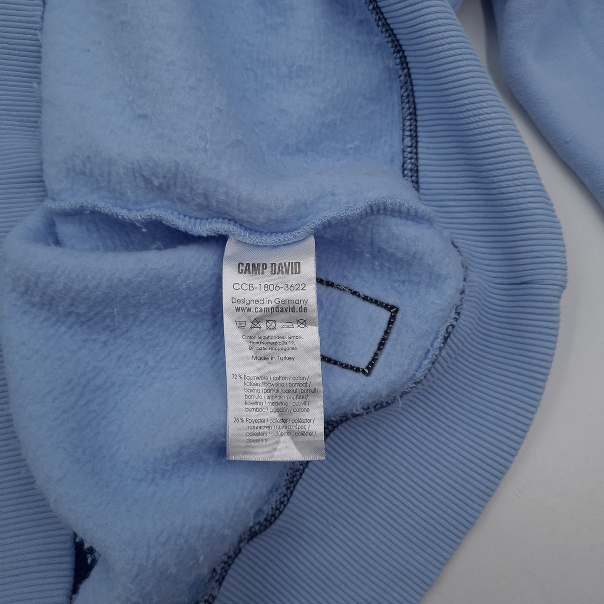 Camp David Vintage Mens Sweatshirt Cotton Blue Roll Neck Pullover Size XL, detail view 5, image 7 of 9