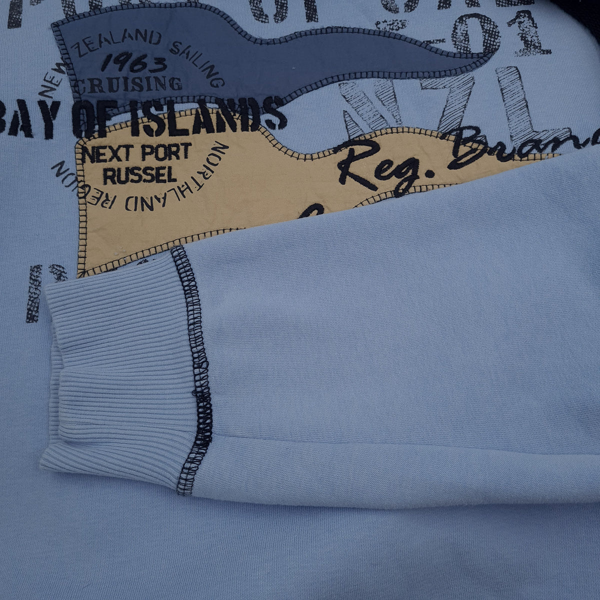 Camp David Vintage Mens Sweatshirt Cotton Blue Roll Neck Pullover Size XL, detail view 6, image 8 of 9