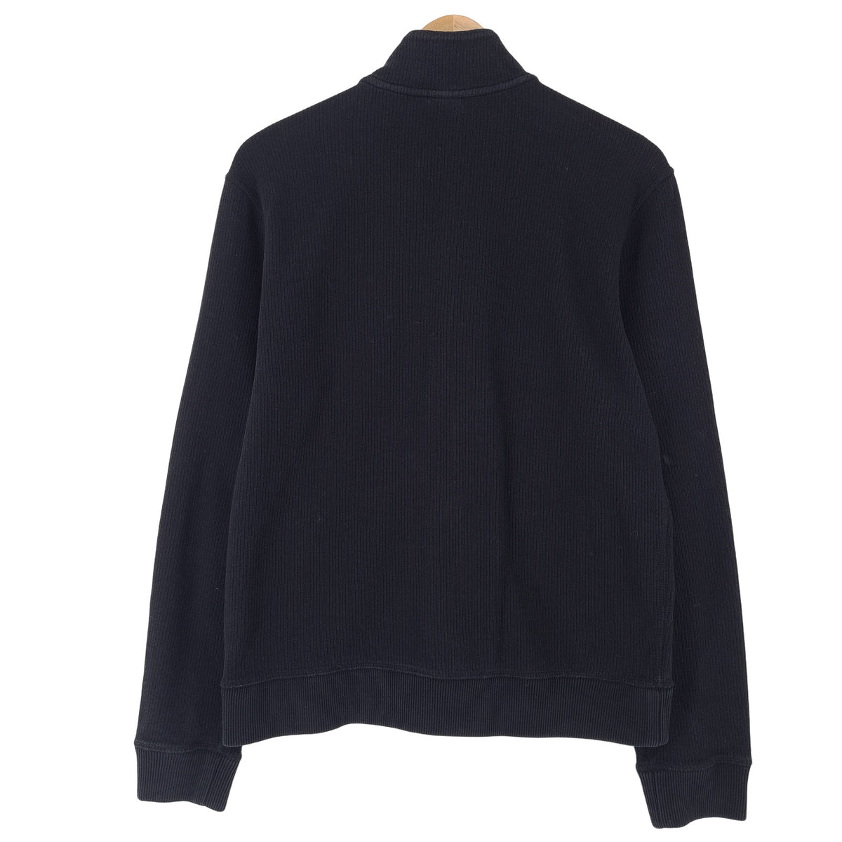 Hugo Boss Mens Full Zip Sweater Cotton Black High Neck Jumper Knit Size M, detail view 1, image 3 of 8