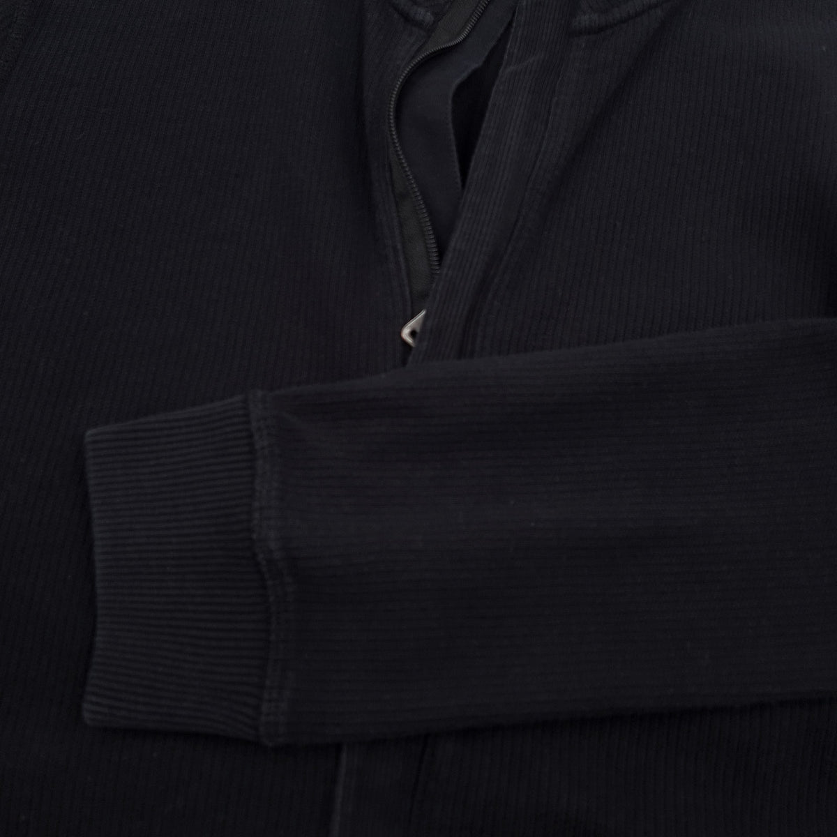 Hugo Boss Mens Full Zip Sweater Cotton Black High Neck Jumper Knit Size M, detail view 6, image 8 of 8