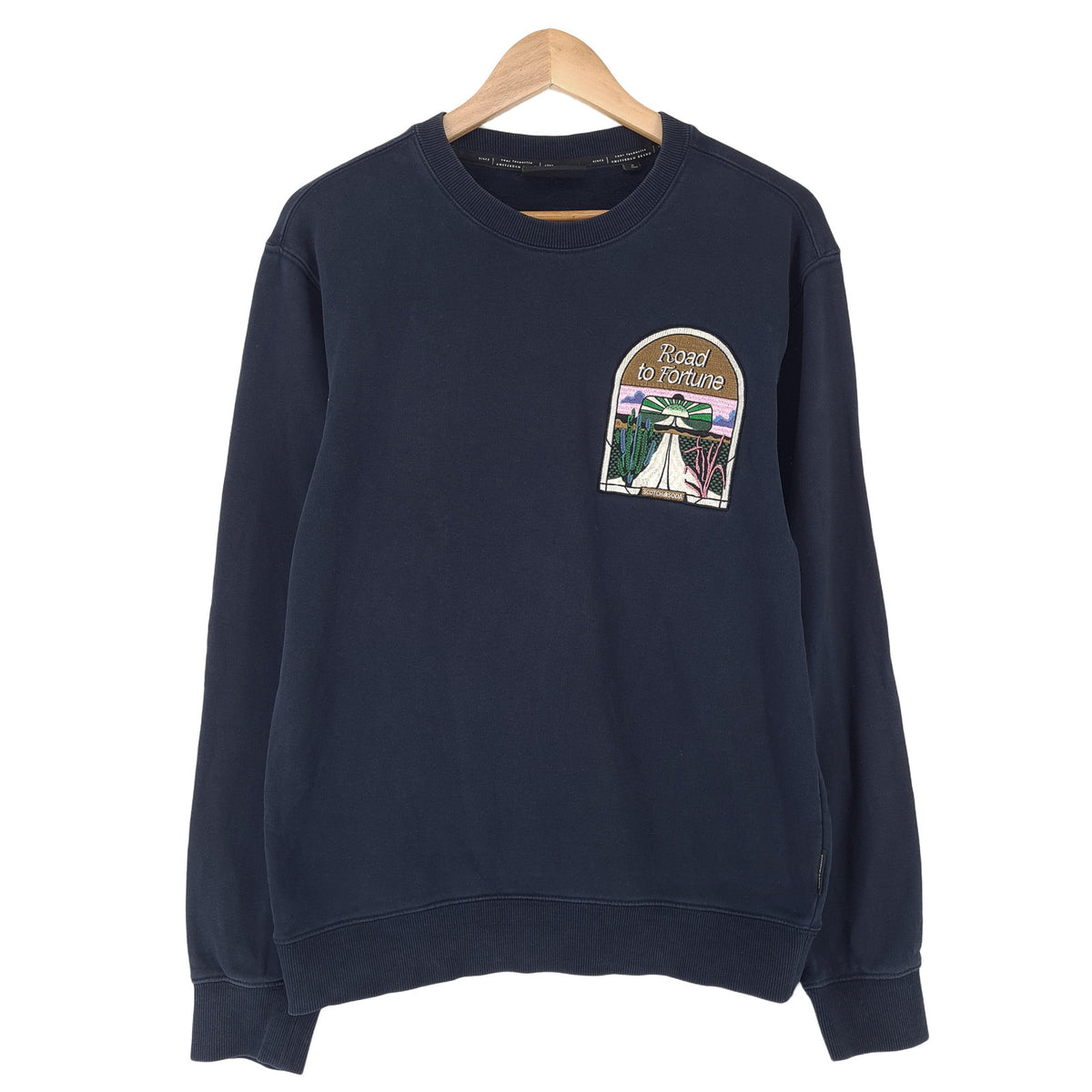 Scotch & Soda Mens Sweatshirt Cotton Blue Crew Neck Pullover Size S, front view, image 1 of 7