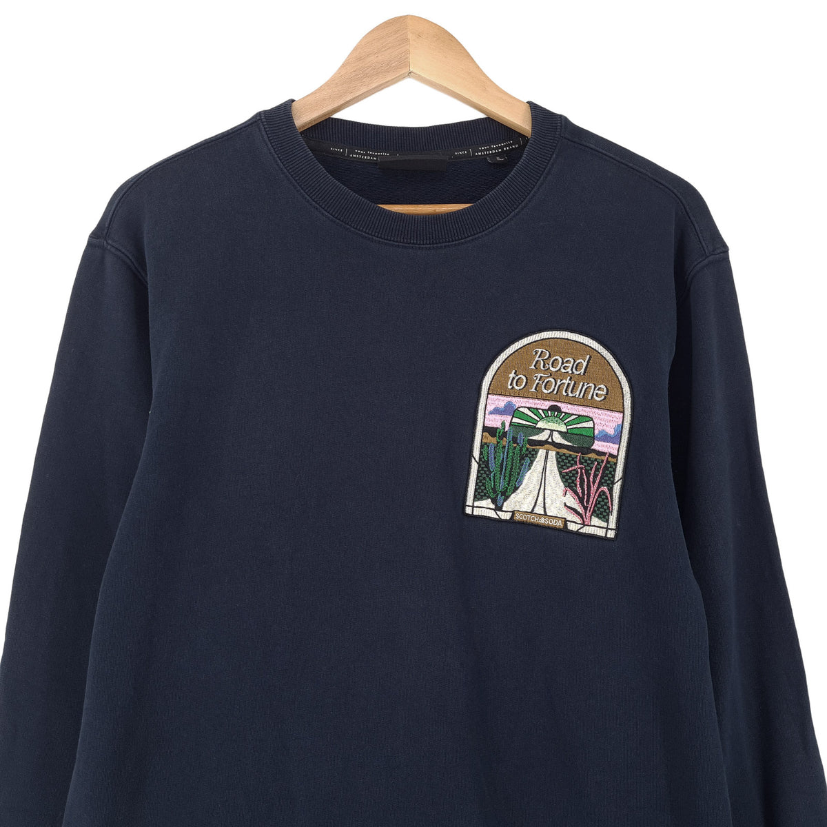 Scotch & Soda Mens Sweatshirt Cotton Blue Crew Neck Pullover Size S, back view, image 2 of 7