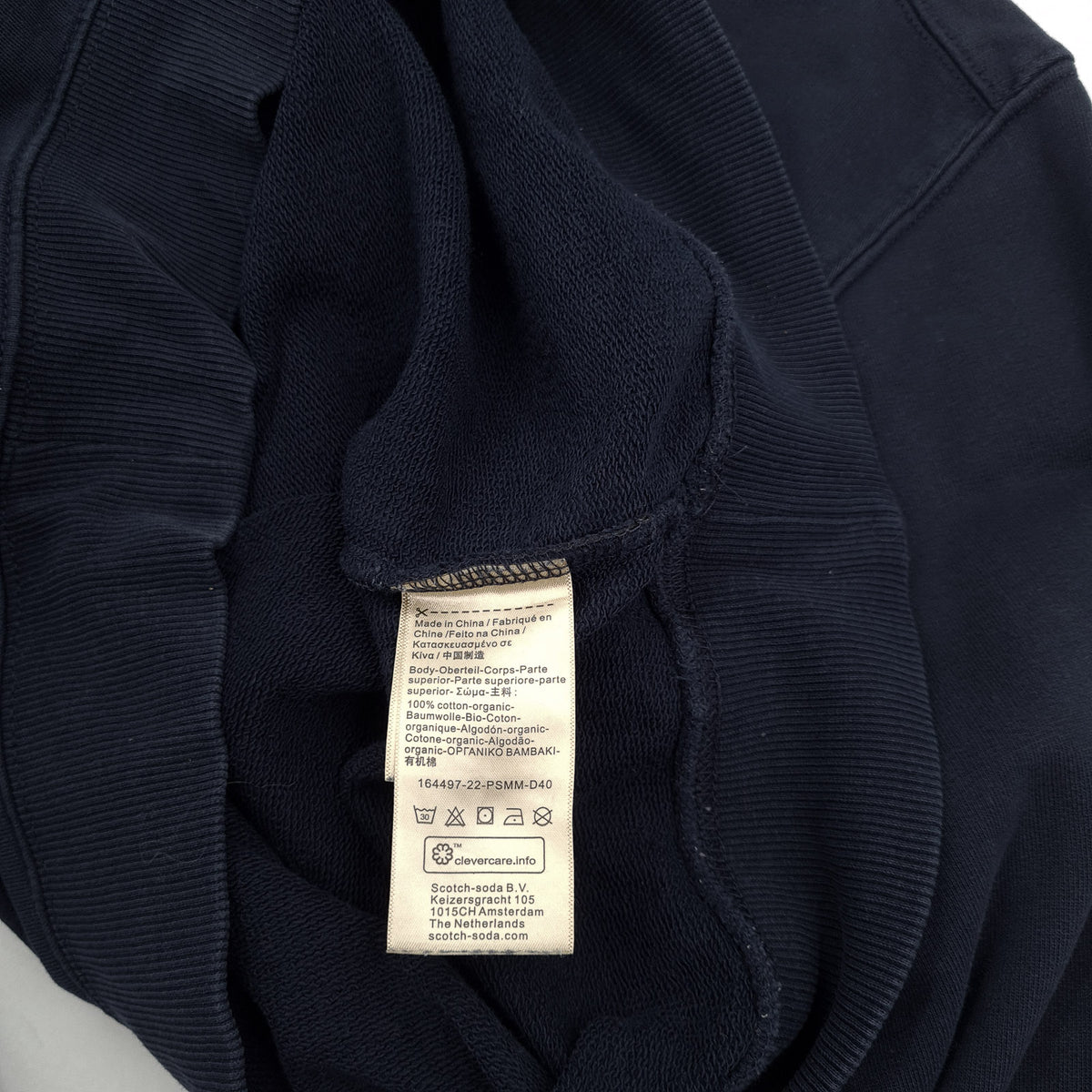 Scotch & Soda Mens Sweatshirt Cotton Blue Crew Neck Pullover Size S, detail view 4, image 6 of 7