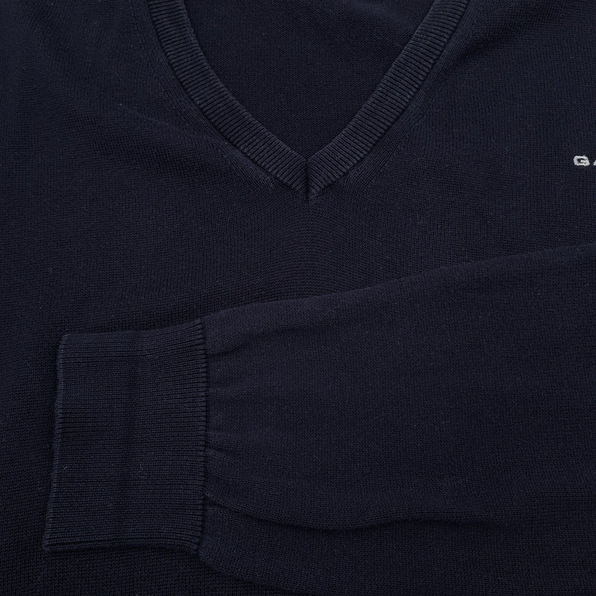 Gant Mens Jumper Sweater Cotton Blue V-Neck Pullover Knit Size 2XL, detail view 5, image 7 of 7
