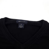 Gant Jumper Sweater Cotton Black V-Neck Pullover Knit Men Size XL, detail view 2, image 4 of 7