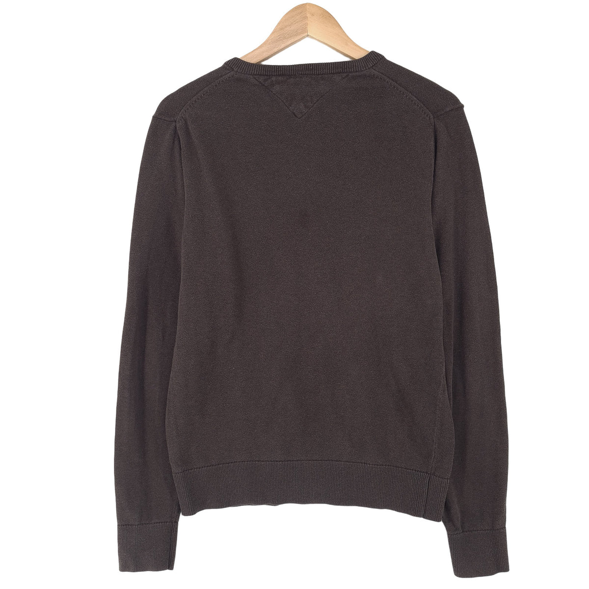 Tommy Hilfiger Vintage Mens Jumper Sweater Cotton Brown V-Neck Pullover Knit Size S, detail view 1, image 3 of 7