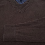 Tommy Hilfiger Vintage Mens Jumper Sweater Cotton Brown V-Neck Pullover Knit Size S, detail view 5, image 7 of 7