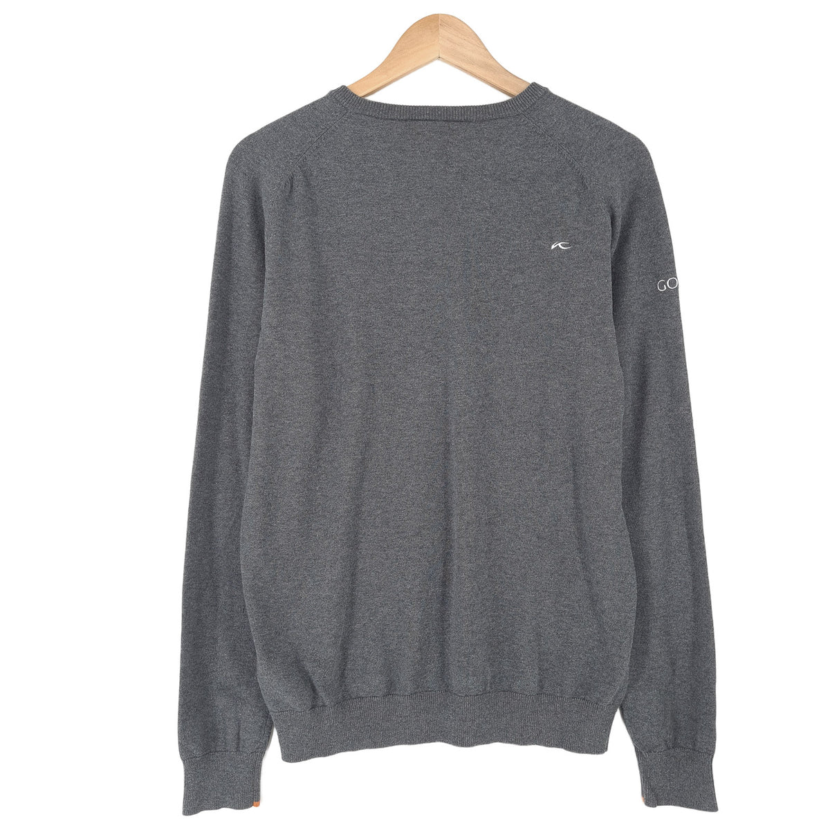 Kjus Mens Jumper Sweater Cotton Grey V-Neck Pullover Knit Size S, detail view 1, image 3 of 7