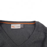 Kjus Mens Jumper Sweater Cotton Grey V-Neck Pullover Knit Size S, detail view 2, image 4 of 7