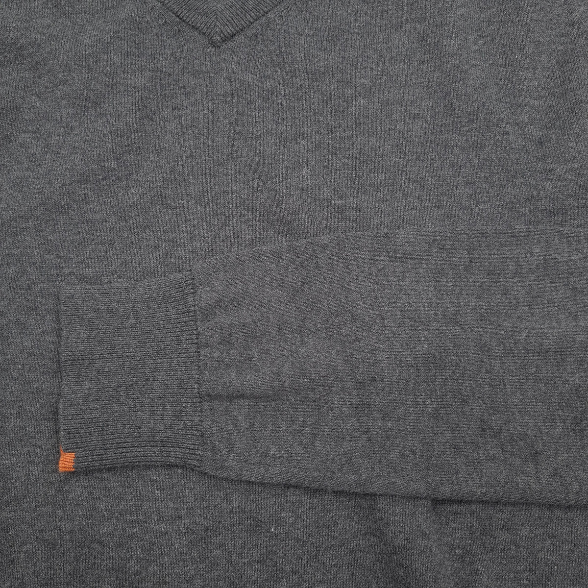 Kjus Mens Jumper Sweater Cotton Grey V-Neck Pullover Knit Size S, detail view 5, image 7 of 7