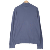 Tommy Hilfiger Vintage Mens Full Zip Sweater Cotton Blue High Neck Jumper Size 2XL, detail view 1, image 3 of 7