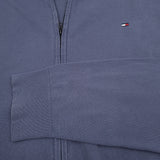 Tommy Hilfiger Vintage Mens Full Zip Sweater Cotton Blue High Neck Jumper Size 2XL, detail view 5, image 7 of 7