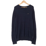Napapijri Mens Jumper Sweater Cotton Blue Crew Neck Pullover Knit Size 2XL, front view, image 1 of 8