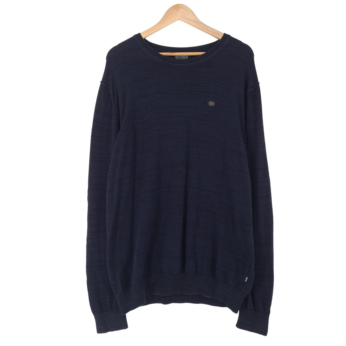Napapijri Mens Jumper Sweater Cotton Blue Crew Neck Pullover Knit Size 2XL, front view, image 1 of 8