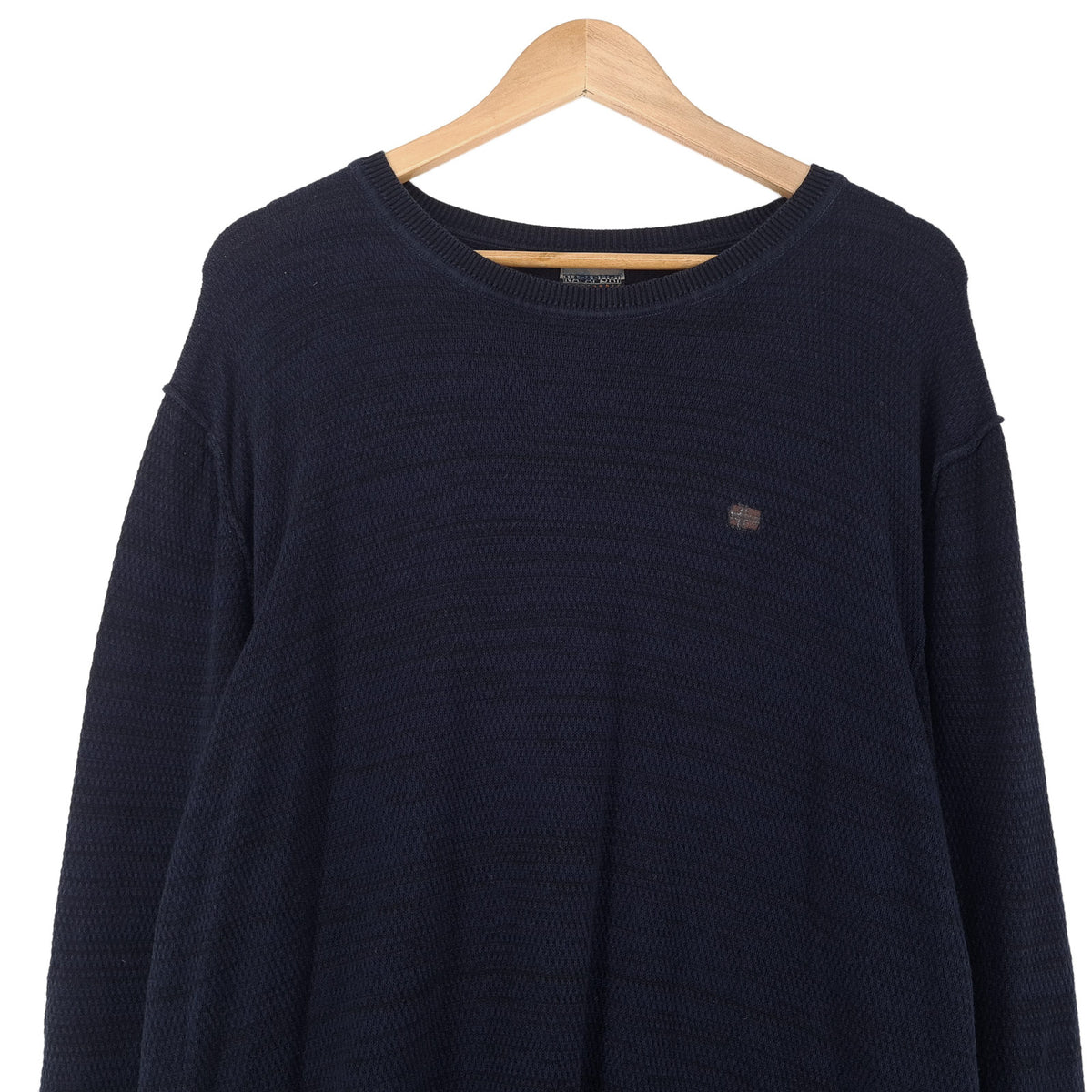 Napapijri Mens Jumper Sweater Cotton Blue Crew Neck Pullover Knit Size 2XL, back view, image 2 of 8