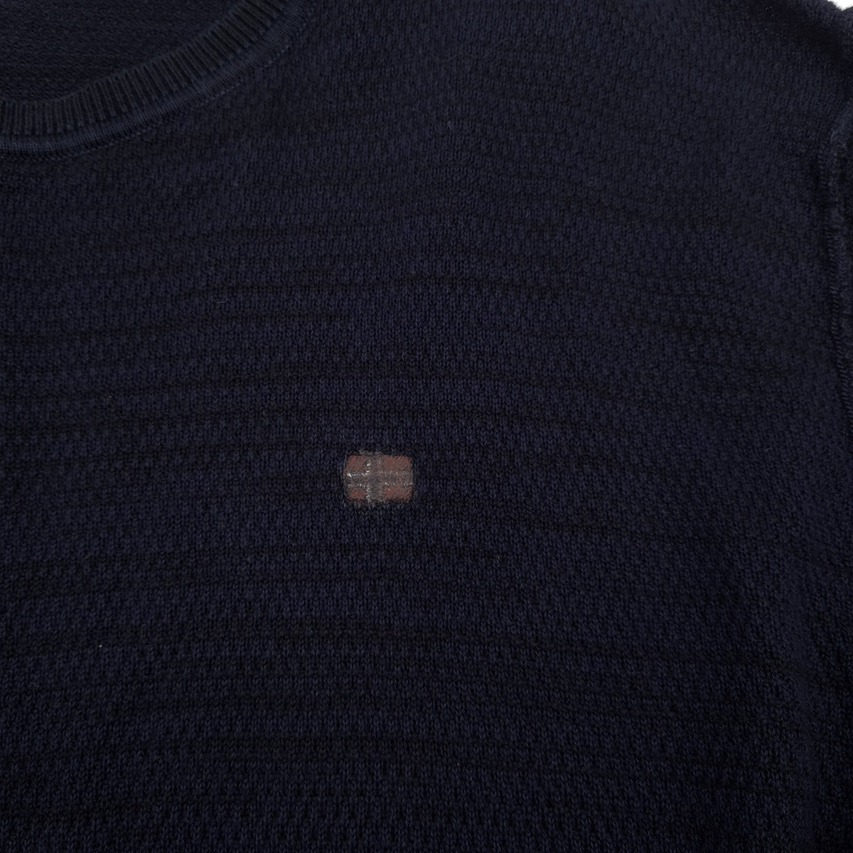 Napapijri Mens Jumper Sweater Cotton Blue Crew Neck Pullover Knit Size 2XL, detail view 3, image 5 of 8