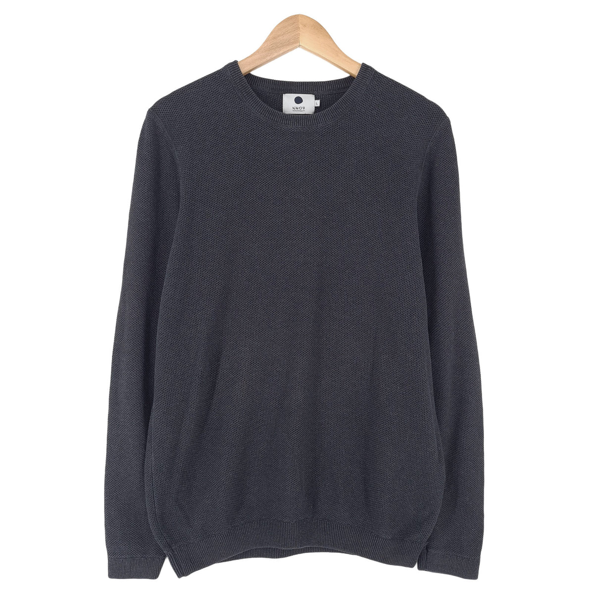 NN07 Mens Jumper Sweater Cotton Grey Crew Neck Pullover Knit Size, front view, image 1 of 6