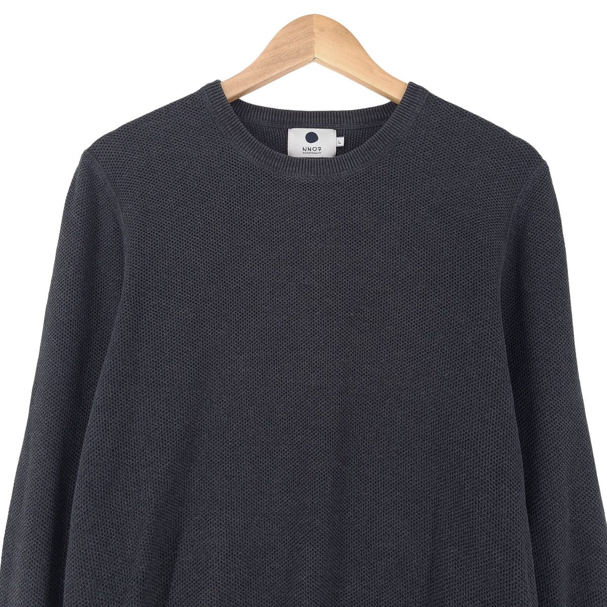 NN07 Mens Jumper Sweater Cotton Grey Crew Neck Pullover Knit Size, back view, image 2 of 6