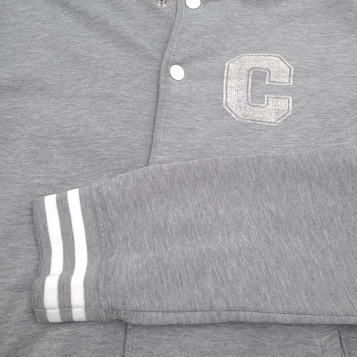 Carhartt Vintage Mens Cardigan Cotton Grey Round Neck Sweater Knit Size M, detail view 6, image 8 of 8