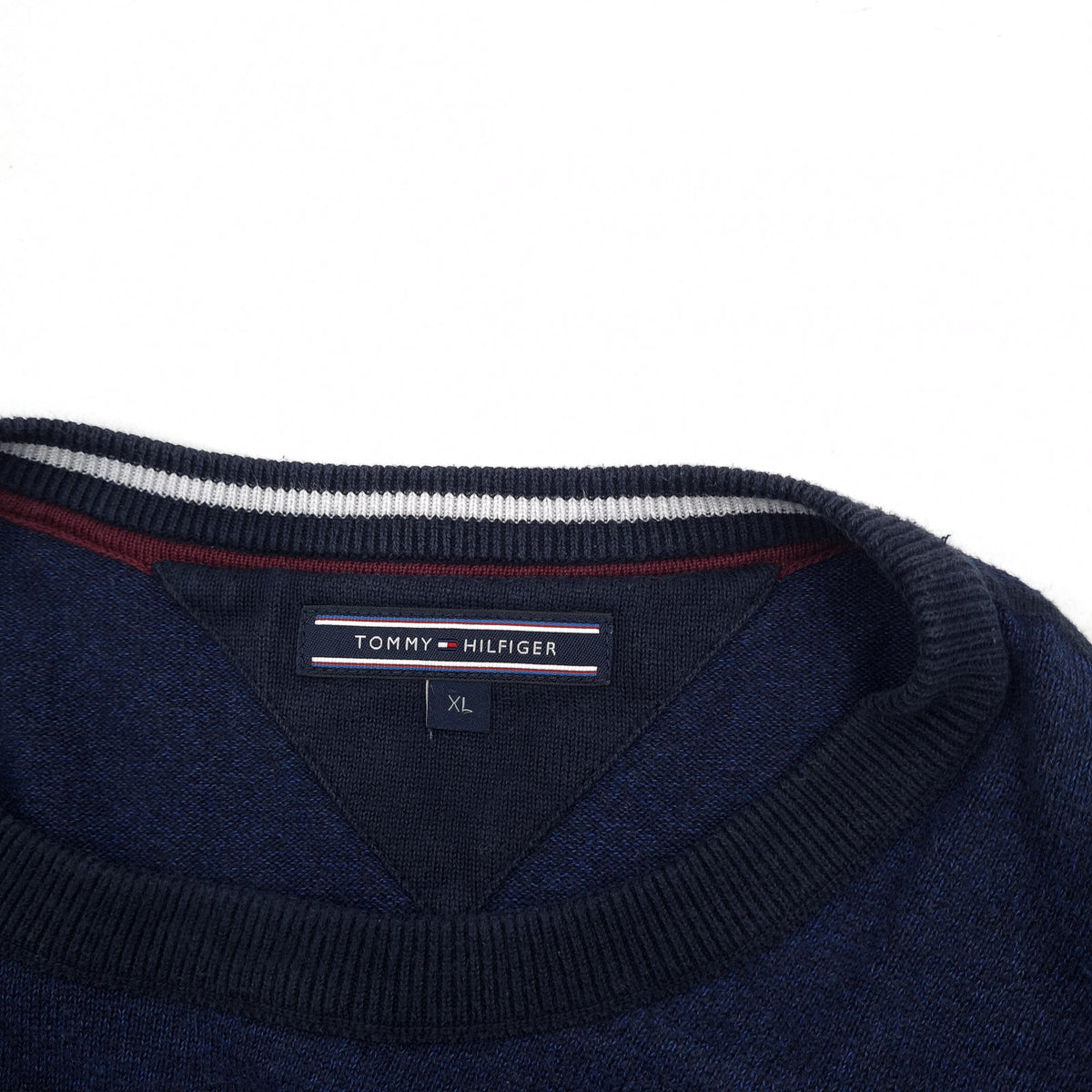 Tommy Hilfiger Vintage Mens Jumper Sweater Cotton Blue Crew Neck Pullover Size XL, detail view 2, image 4 of 7