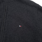 Tommy Hilfiger Vintage Mens Full Zip Sweater Cotton Cashmere Grey High Neck Size S, detail view 3, image 5 of 8