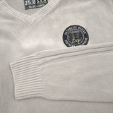 Camp David Vintage Mens Jumper Sweater Cotton Grey V-Neck Pullover Knit Size XL, detail view 5, image 7 of 7