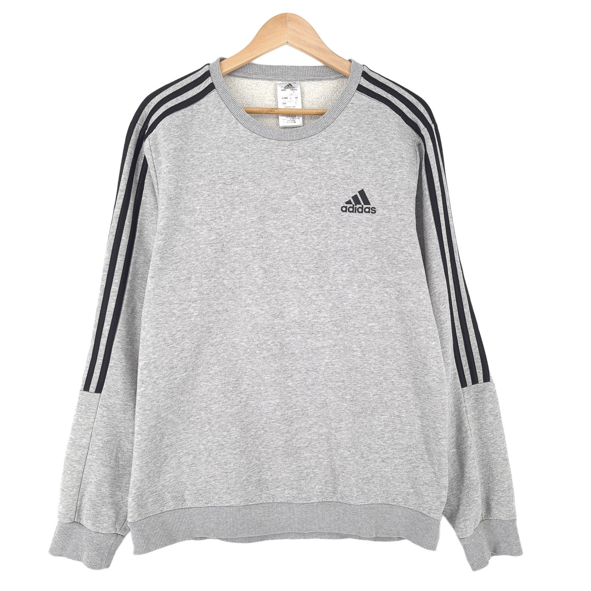 Adidas Vintage Mens Sweatshirt Cotton Grey Crew Neck Pullover Size M, front view, image 1 of 9