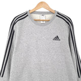 Adidas Vintage Mens Sweatshirt Cotton Grey Crew Neck Pullover Size M, back view, image 2 of 9