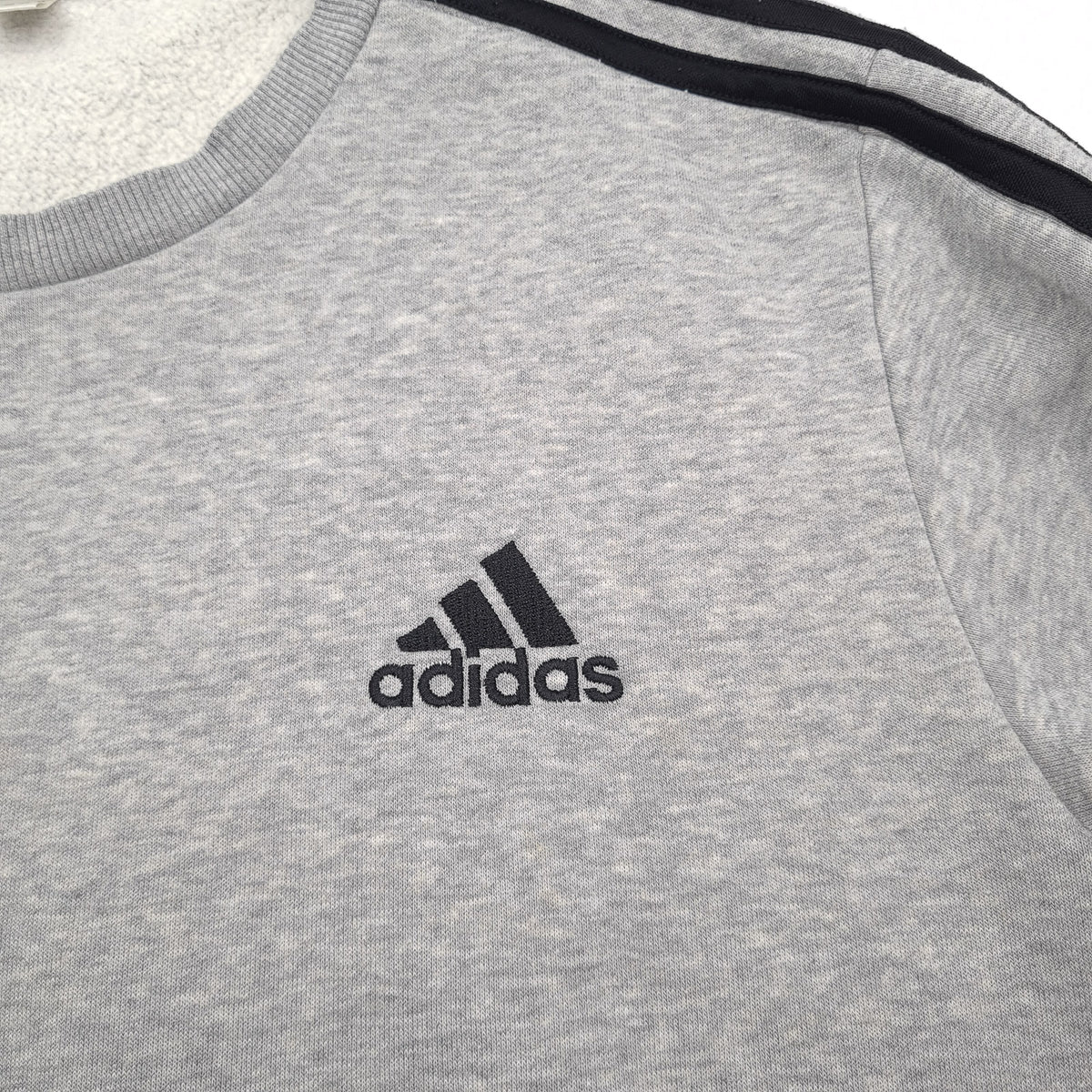 Adidas Vintage Mens Sweatshirt Cotton Grey Crew Neck Pullover Size M, detail view 4, image 6 of 9