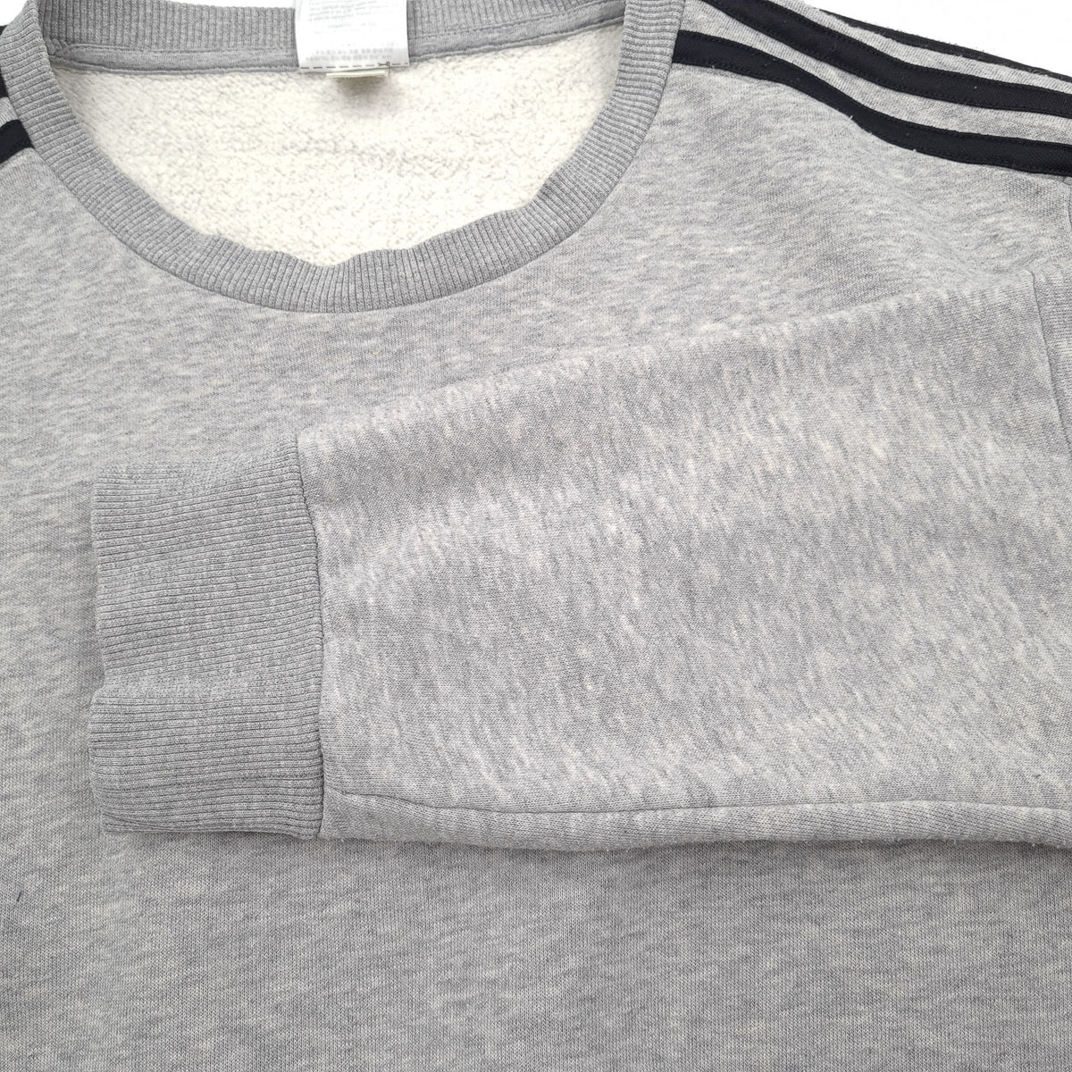 Adidas Vintage Mens Sweatshirt Cotton Grey Crew Neck Pullover Size M, detail view 5, image 7 of 9