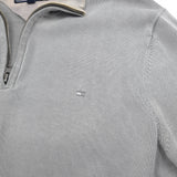 Tommy Hilfiger Vintage Mens Quarter Zip Sweater Cotton Grey High Neck Jumper Size M, detail view 3, image 5 of 8