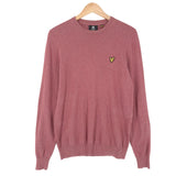 Lyle & Scott Vintage Mens Jumper Sweater Cotton Wool Pink Crew Neck Pullover Size S, front view, image 1 of 8
