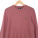 Lyle & Scott Vintage Mens Jumper Sweater Cotton Wool Pink Crew Neck Pullover Size S, back view, image 2 of 8